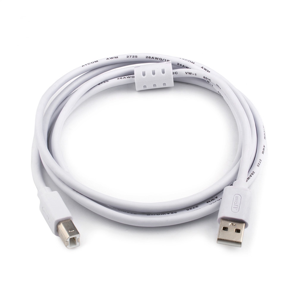 фото Кабель ATcom Am-Bm 1,8 метра USB 2.0, пакет, белый