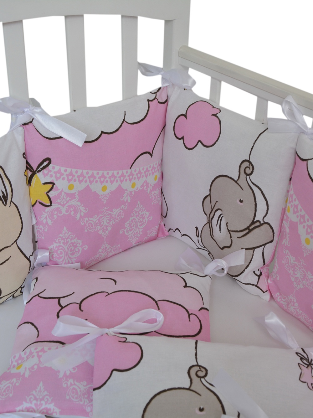 фото Бортик для кроватки  Dream Royal Луняшки, розовый