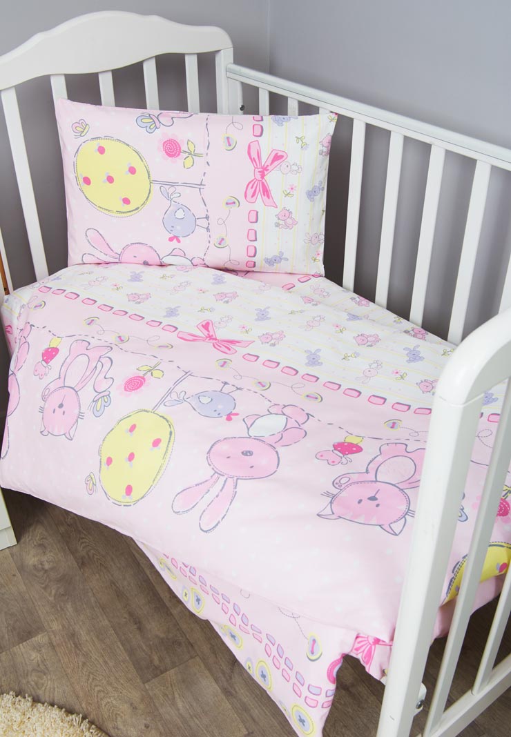 фото Комплект белья для новорожденных Сонный гномик Акварель, розовый