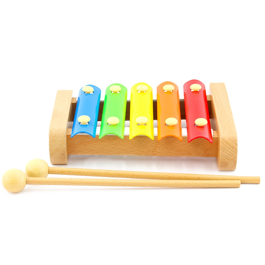 фото Музыкальная игрушка Мир деревянных игрушек Ксилофон 5 нот бежевый