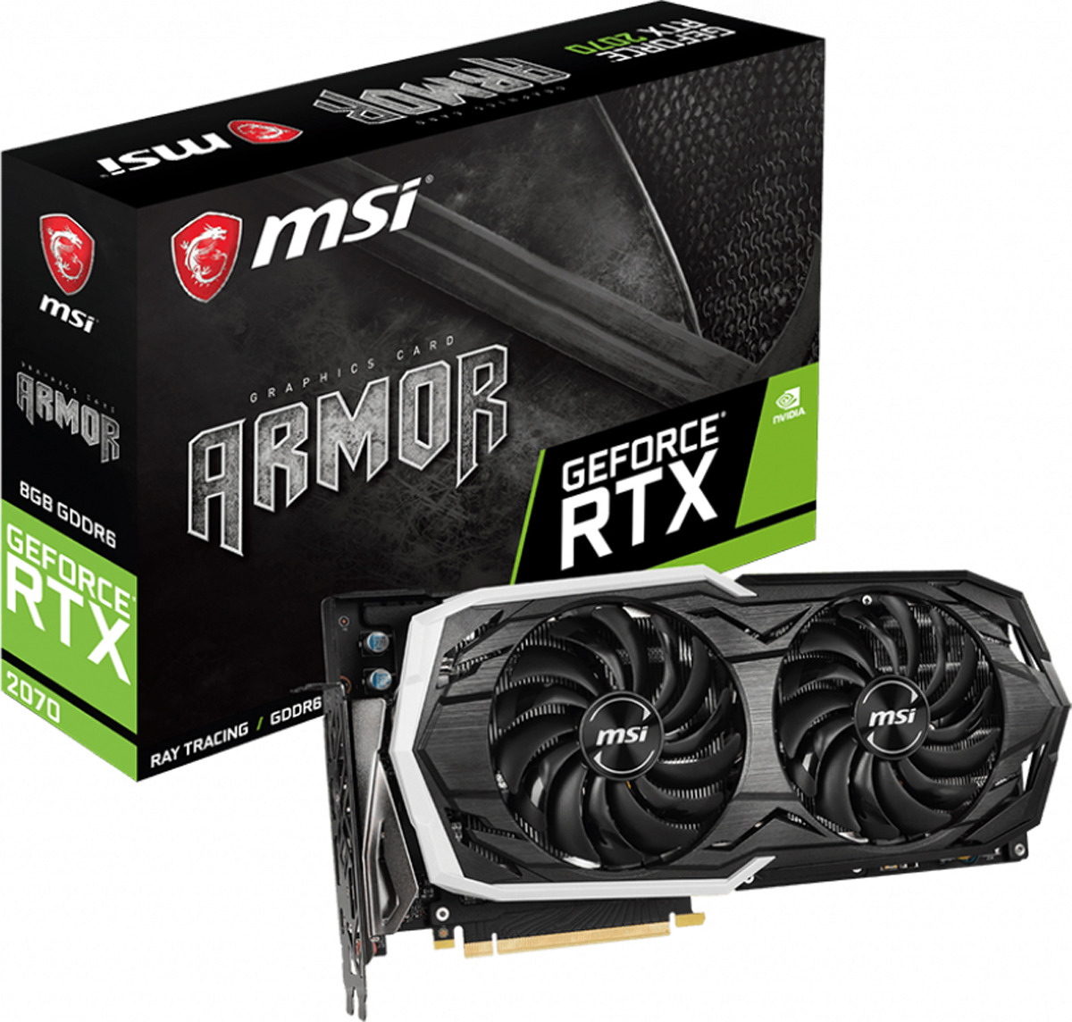 фото Видеокарта nVidia GeForce RTX2070 MSI PCI-E 8192Mb, RTX 2070 ARMOR 8G