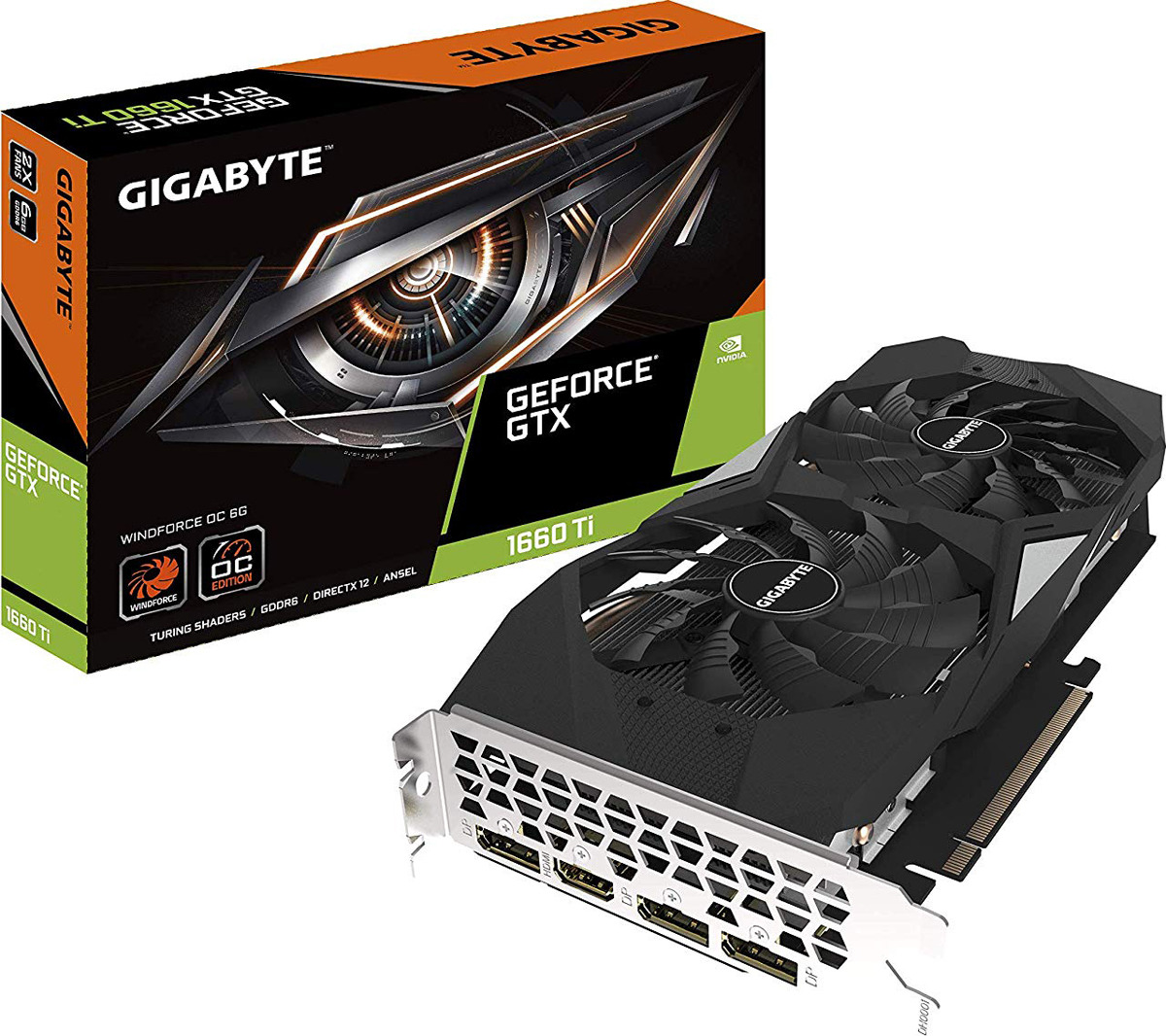 фото Видеокарта Gigabyte GeForce GTX 1660 Ti WindForce OC 6GB, GV-N166TWF2OC-6GD