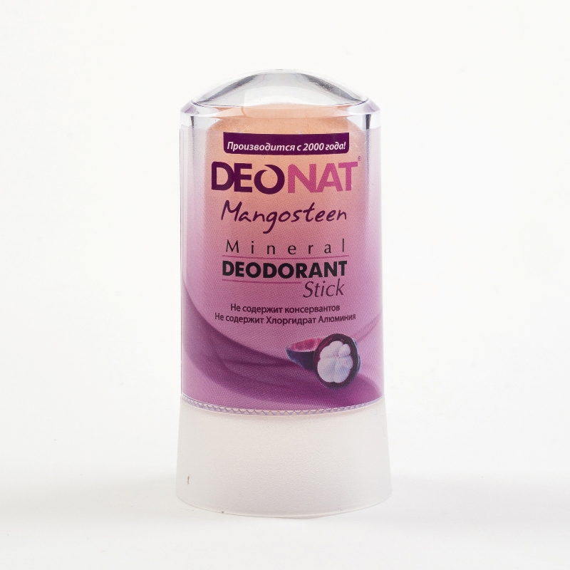 фото Дезодорант ДеоНат Кристалл натуральный, минеральный, твёрдый (на основе аммонийных квасцов) с соком растения мангостин, 60 гр.