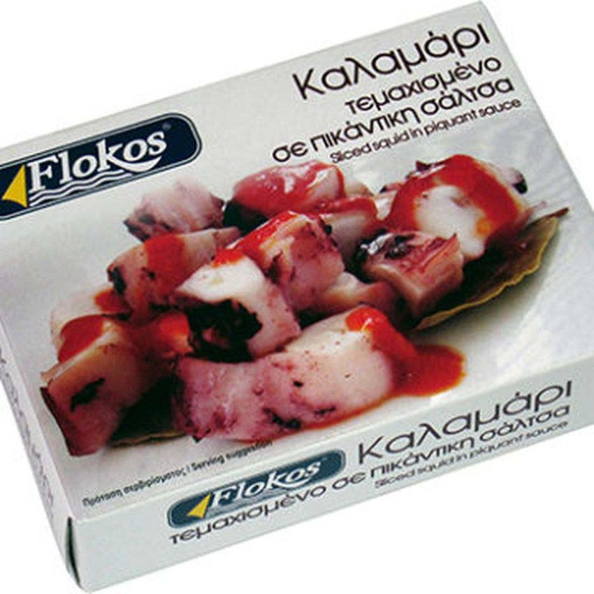 фото Щупальца кальмара Flokos "Пикантный", нарезанные, с орегано и маслом, 130 г