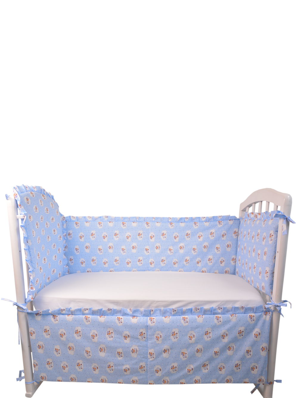 фото Бортик для кроватки  Dream Royal Барашки, голубой