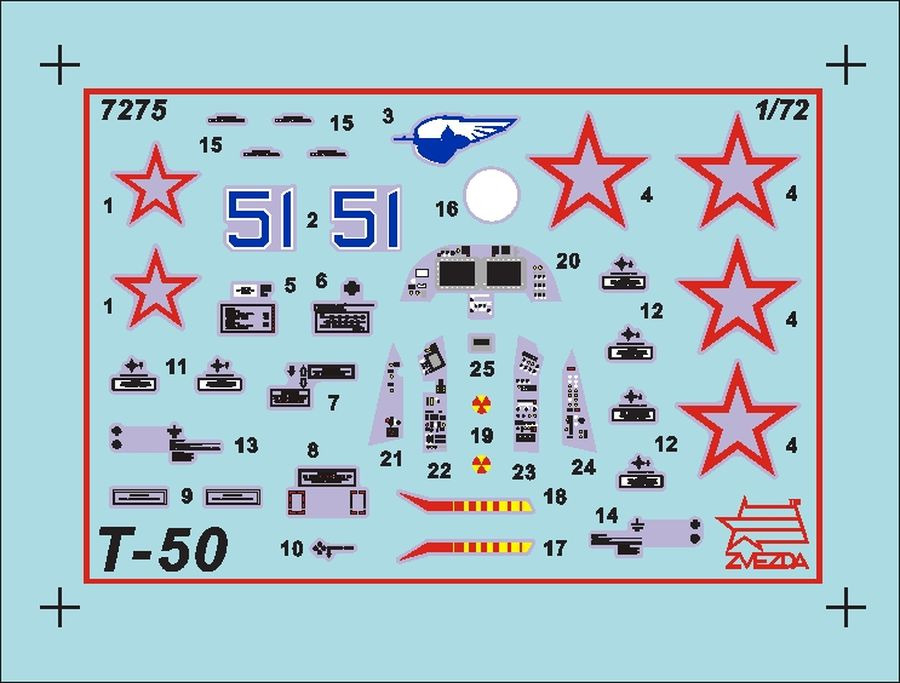 фото Авиамодель Звезда "Самолет Су-50 (Т-50)", 7275П