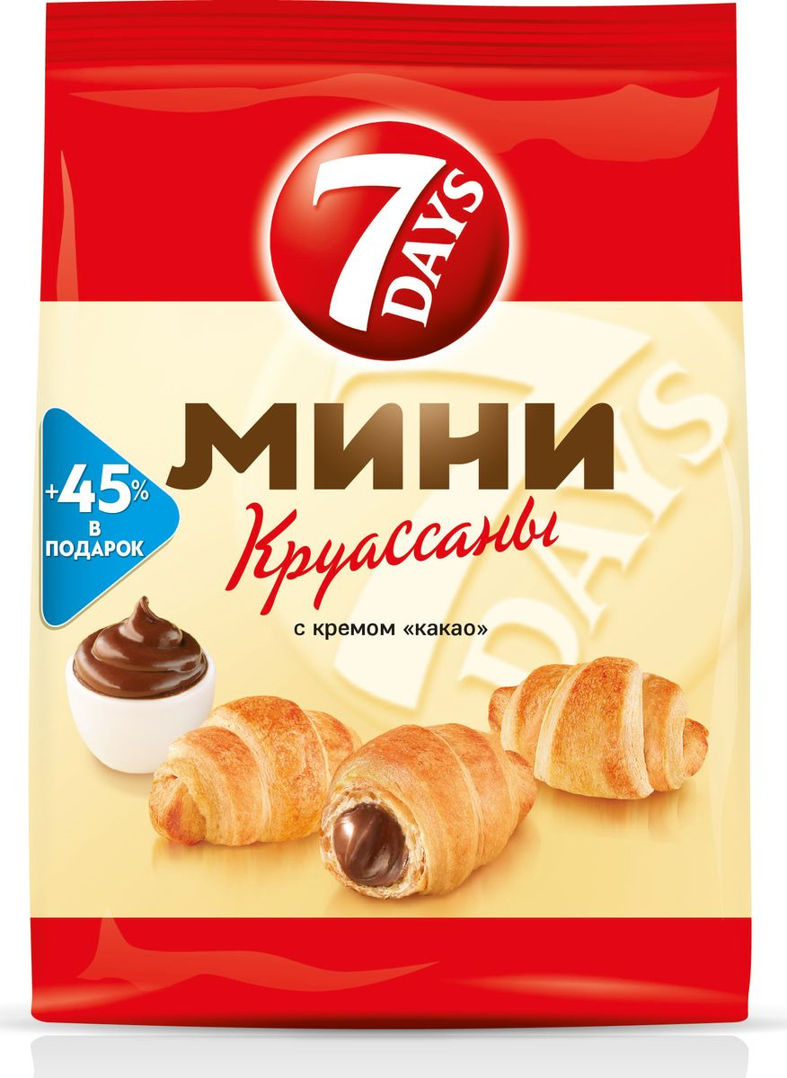 7DAYS Мини-круассаны с кремом Какао, 105 г