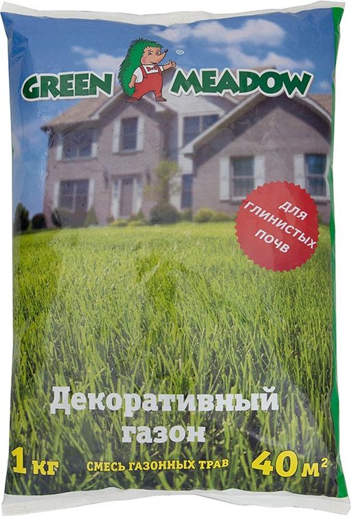 фото Семена Green Meadow Декоративный газон для глинистых почв, 1 кг