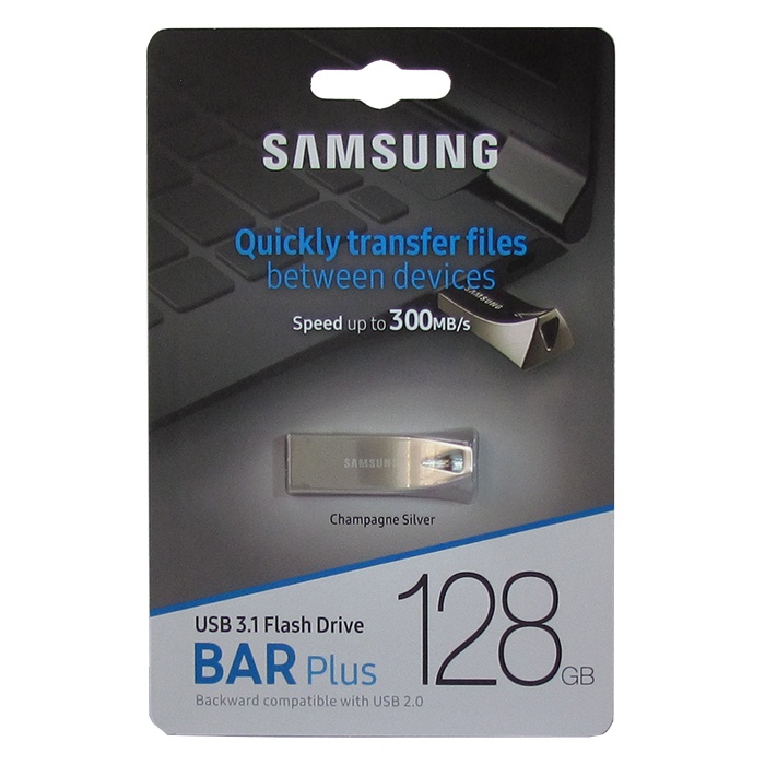 фото USB Флеш-накопитель Samsung BAR Plus USB 3.1 128GB, серебристый