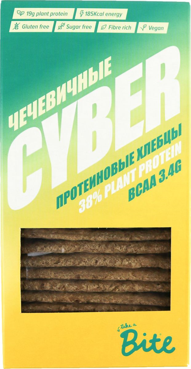 фото Хлебцы хрустящие Take A Bite Cyber Чечевичные, протеиновые, 150 г