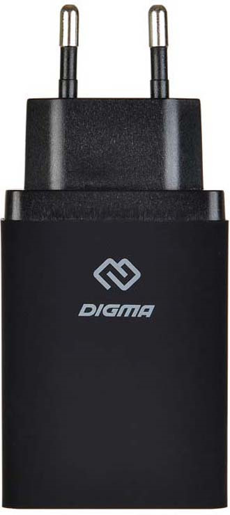 фото Сетоевое зарядное устройство Digma, DGWC-2U-QC3.0-BK, черный