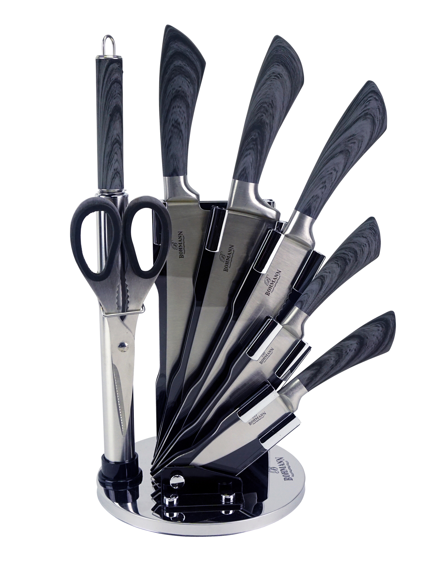 фото Нож столовый BOHMANN Набор ножей, темно-серый