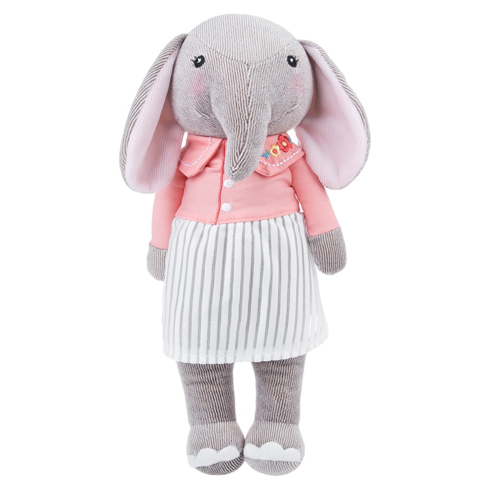 фото Мягкая игрушка  Слон в бело-розовом платье светло-серый Metoo