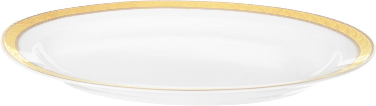 фото Блюдо Thun 1794 a.s. Кристина Платиново-золотая лента, овальное, БТФ0551, 32 см