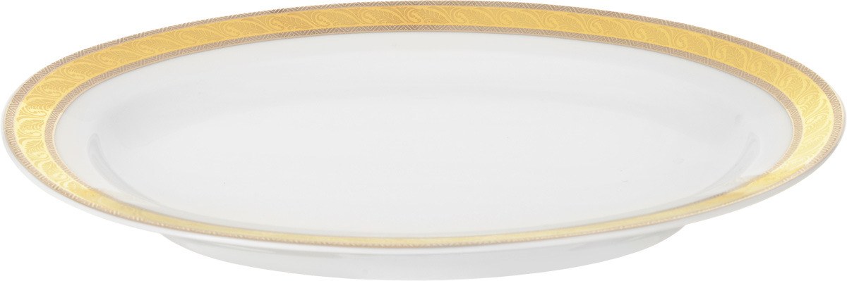 фото Блюдо Thun 1794 a.s. Кристина Платиново-золотая лента, овальное, БТФ0550, 24 см