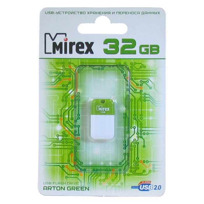 фото USB Флеш-накопитель Mirex Arton 32GB USB 2.0, зеленый