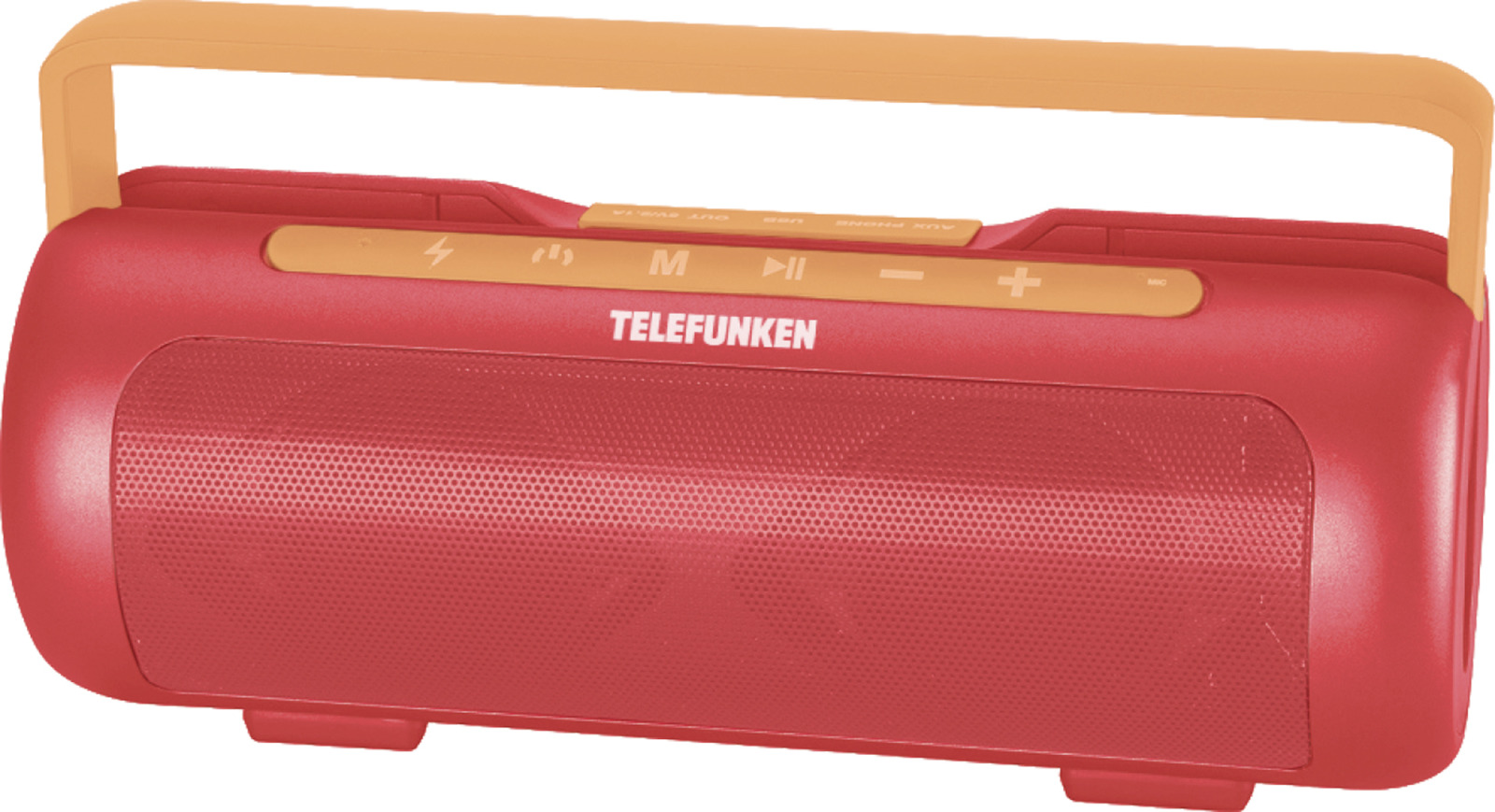 фото Колонка портативная Telefunken TF-PS1231B, 4 Вт, 2.0 BT/3.5Jack, 2200 mAh, красный, оранжевый