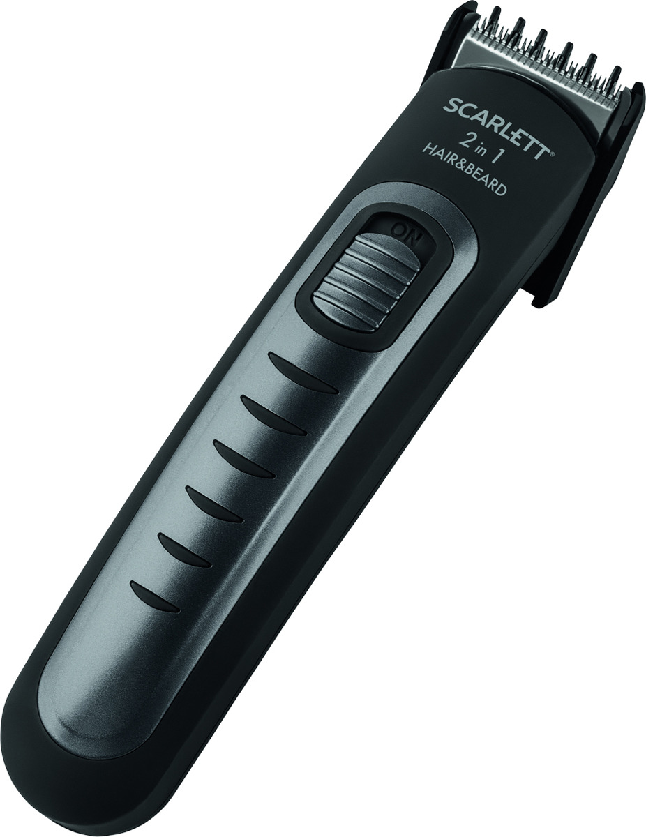 Машинка для стрижки Scarlett SC-HC63055, 4 насадки, черный, серебристый