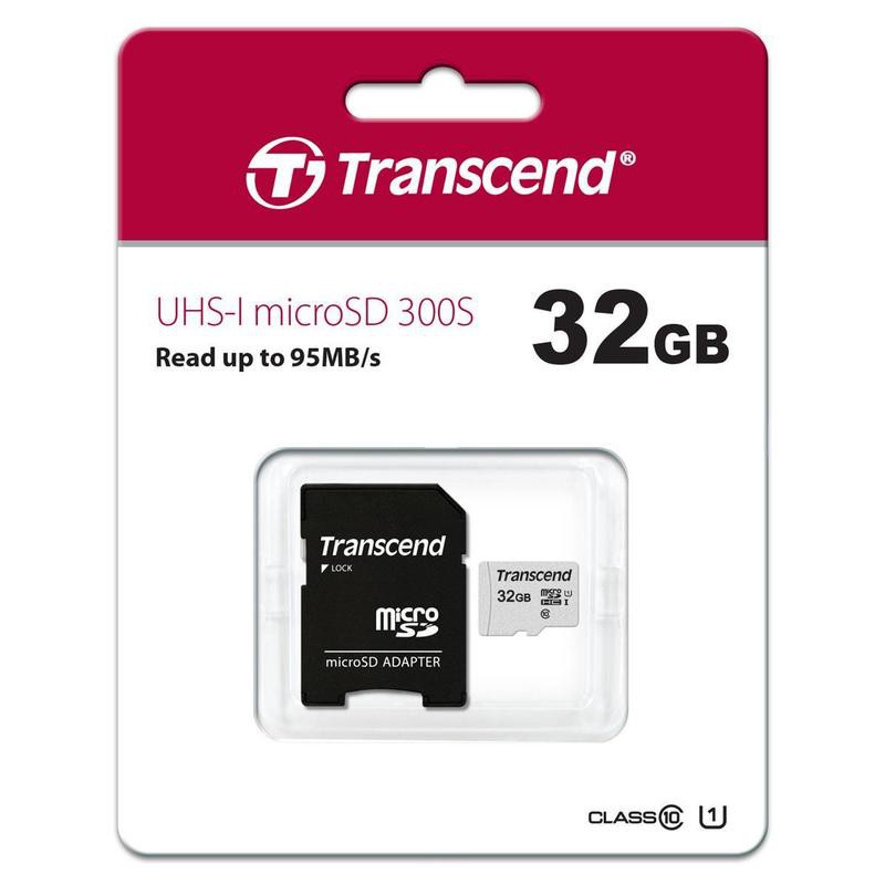 фото Карта памяти Transcend MicroSD 32GB 300S UHS-I U1 + SD адаптер