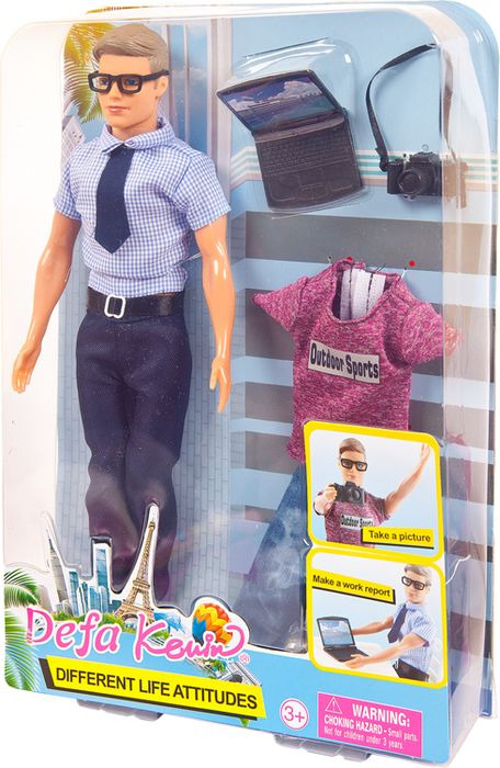 Кукла Defa Toys Юноша со сменной одеждой Фотограф офисный работник, 8385d, в ассортименте