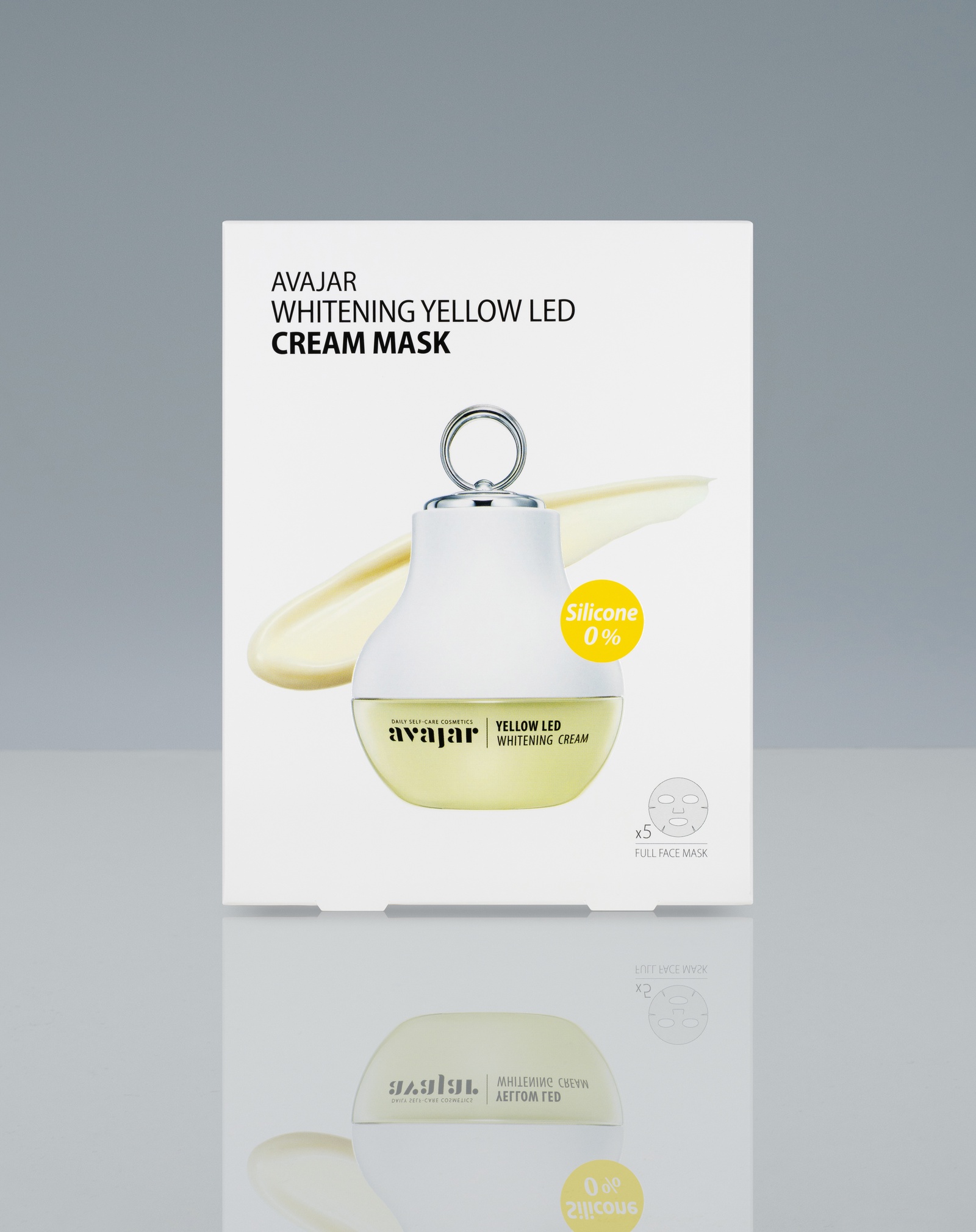 фото Маска косметическая Avajar Yellow Led Cream Mask - Осветляющая кремовая LED маска, 1 уп. 5 шт