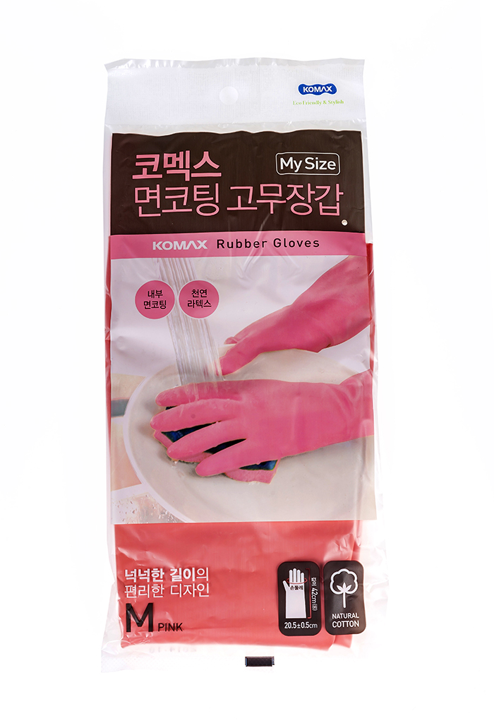 Перчатки хозяйственные KOMAX Clean, розовый