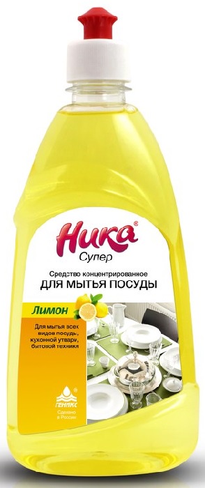 фото Средство для мытья посуды НИКА "НИКА-СУПЕР", аромат лимона, концентрированное, 0.5 кг