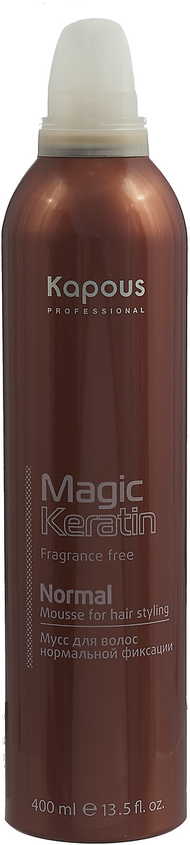 фото Мусс для волос Kapous Professional Fragrance Free Magic Keratin, средняя фиксация, 400 мл