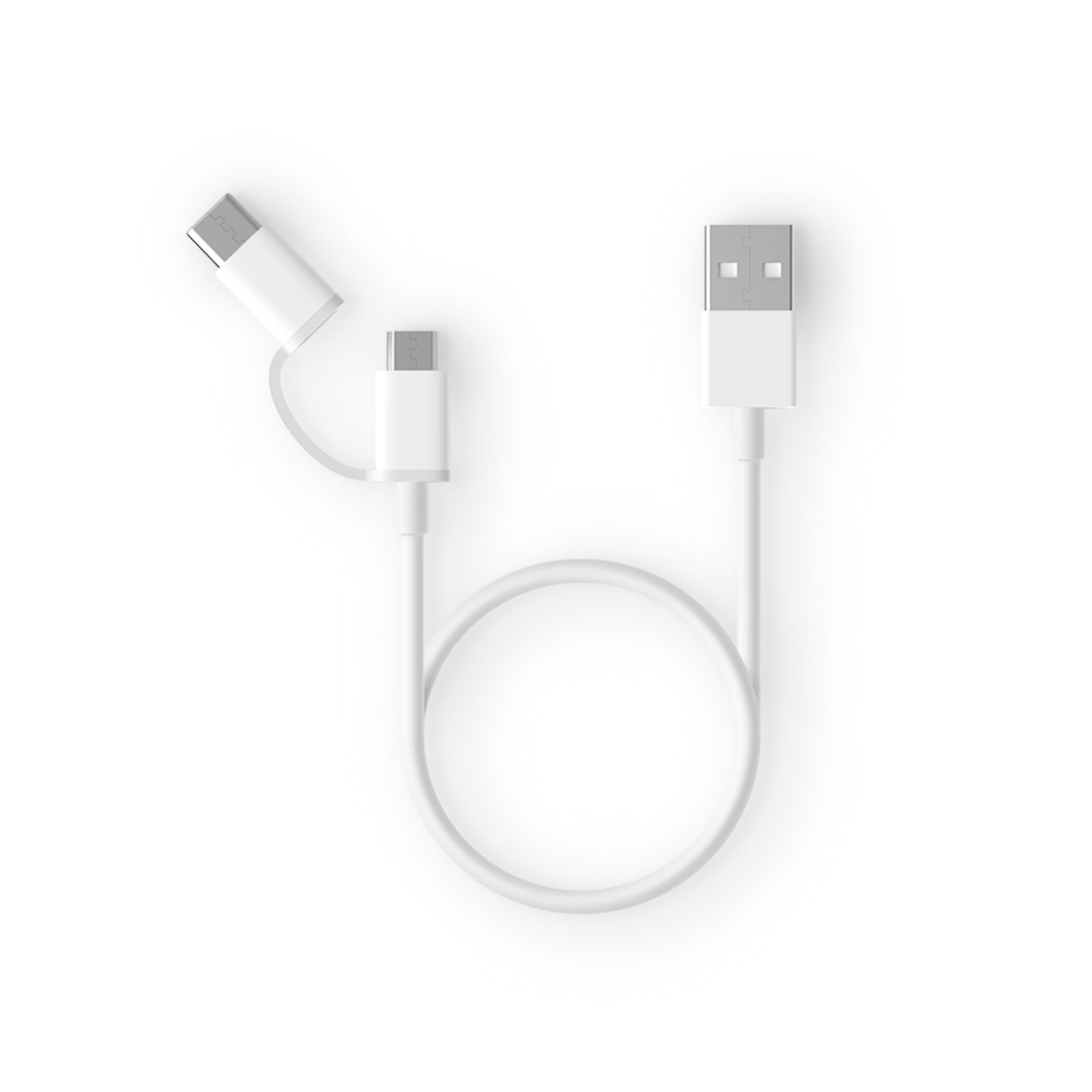 Кабель ZMI Xiaomi AL501 White 2in1 USB Type-C/Micro 100см, белый