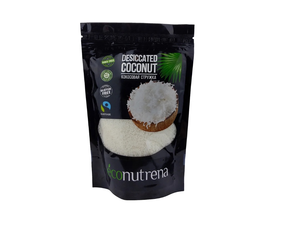 фото Органическая кокосовая стружка высокой жирности, 150г Econutrena