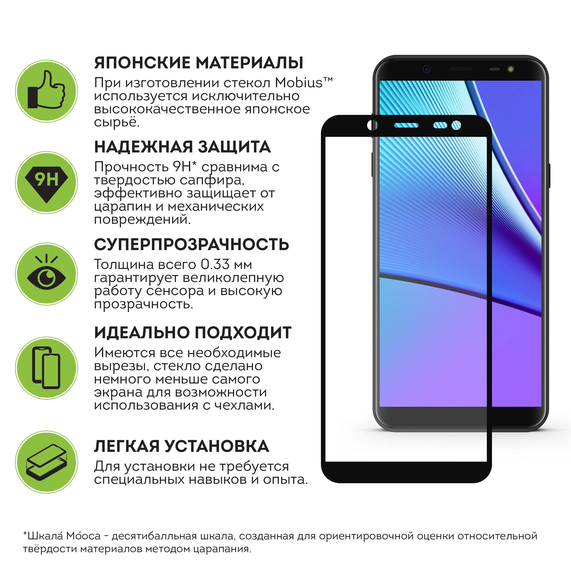 фото Защитное стекло Mobius для Samsung J8 2018 3D Full Cover (Black)