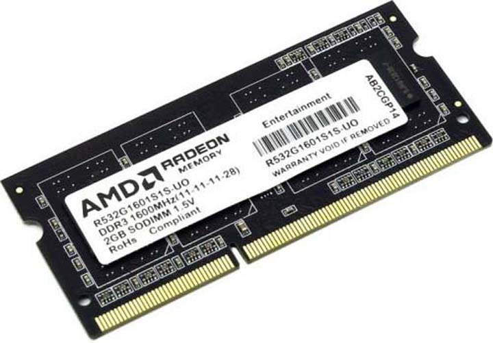 фото Модуль оперативной памяти AMD Radeon DDR3 2GB 1600Mhz So-DIMM, R532G1601S1S-U