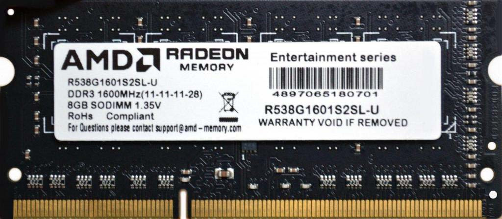 фото Модуль оперативной памяти AMD Radeon DDR3 8GB 1600Mhz So-DIMM, R538G1601S2SL-U