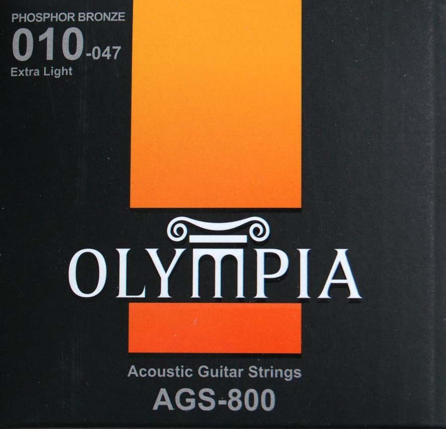 фото Струны для акустической гитары Olympia Phosphor Bronze (10-14-23w-30-39-47), AGS800