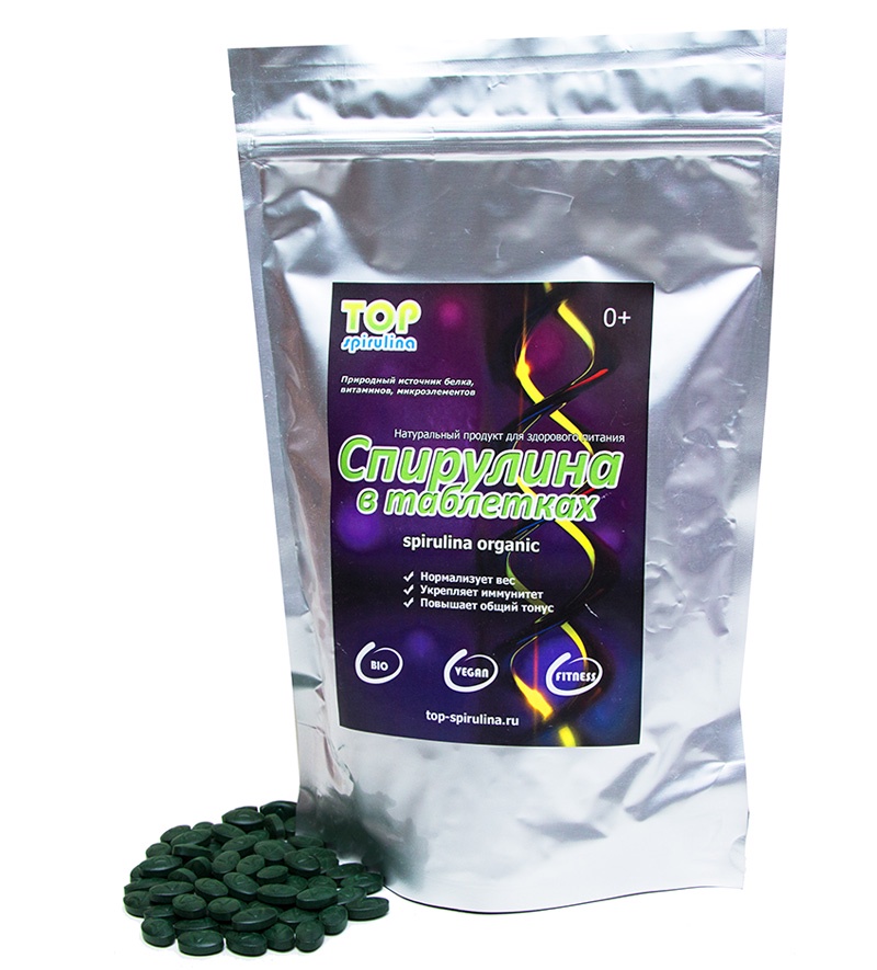 фото Спирулина органик, Топ спирулина, таблетки 500 г Top spirulina