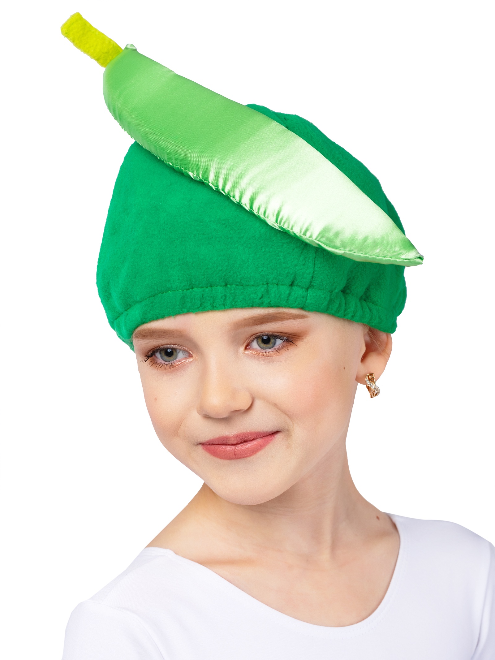 фото Аксессуар для детского праздника Gala-Вальс Шапка "Фасоль", зеленый, салатовый