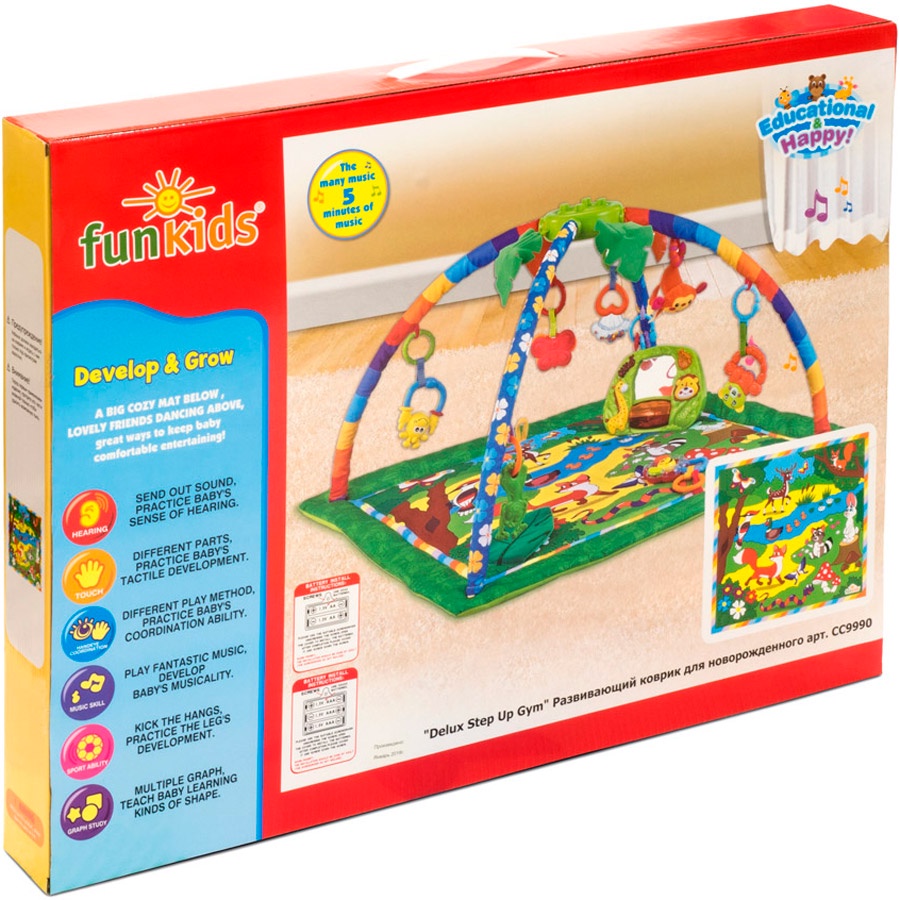 фото Funkids / Коврик развивающий с игрушками "Delux Step Up Gym" арт. CC9990 Forest