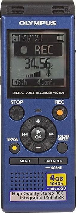 фото Диктофон цифровой Olympus WS-806+ME-51S Microphone, 4Gb, синий