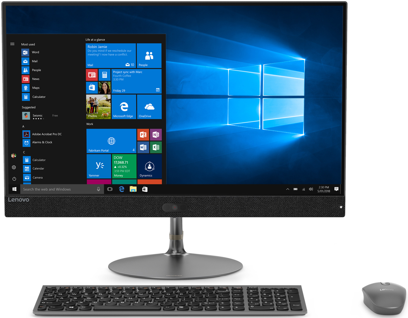 фото Моноблок Lenovo IdeaCentre 730S-24IKB, F0DY001QRK, 23.8", темно-серый