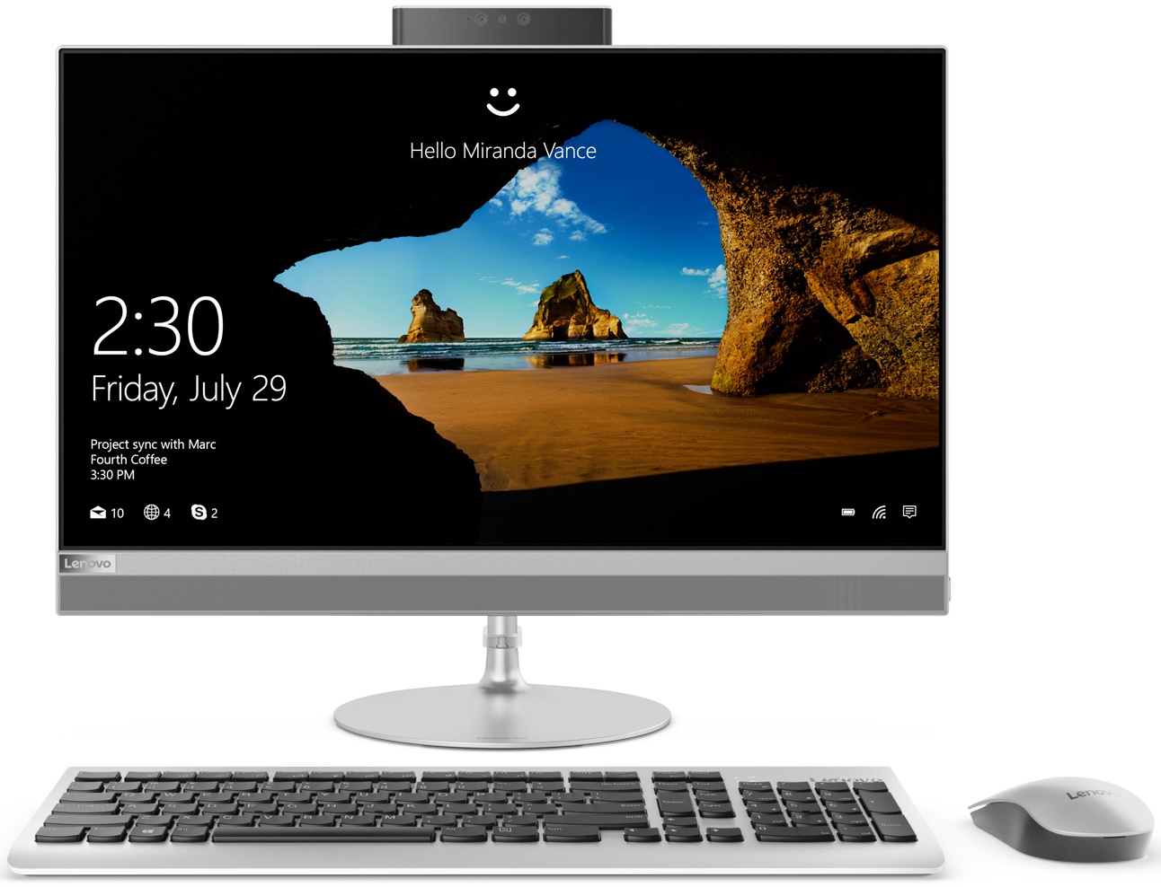 фото Моноблок Lenovo IdeaCentre 520-22IKU, F0D500B8RK, 21.5", серебристый