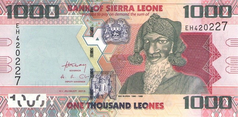 Банкнота номиналом 1000 леоне. Сьерра-Леоне. 2013 год