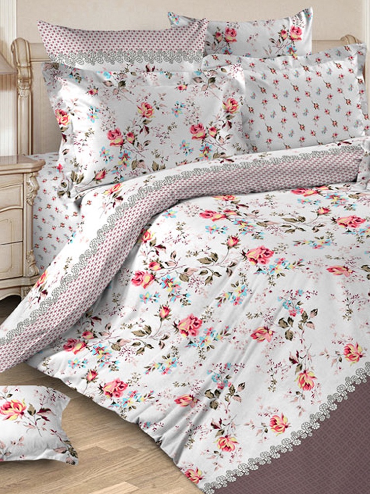Комплект постельного белья ИМАТЕКС Рапсодия-2е-70*70, белый, голубой, розовый, светло-коричневый