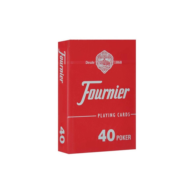 Игральные карты Fournier No 40 (2 Standard Index), красная рубашка