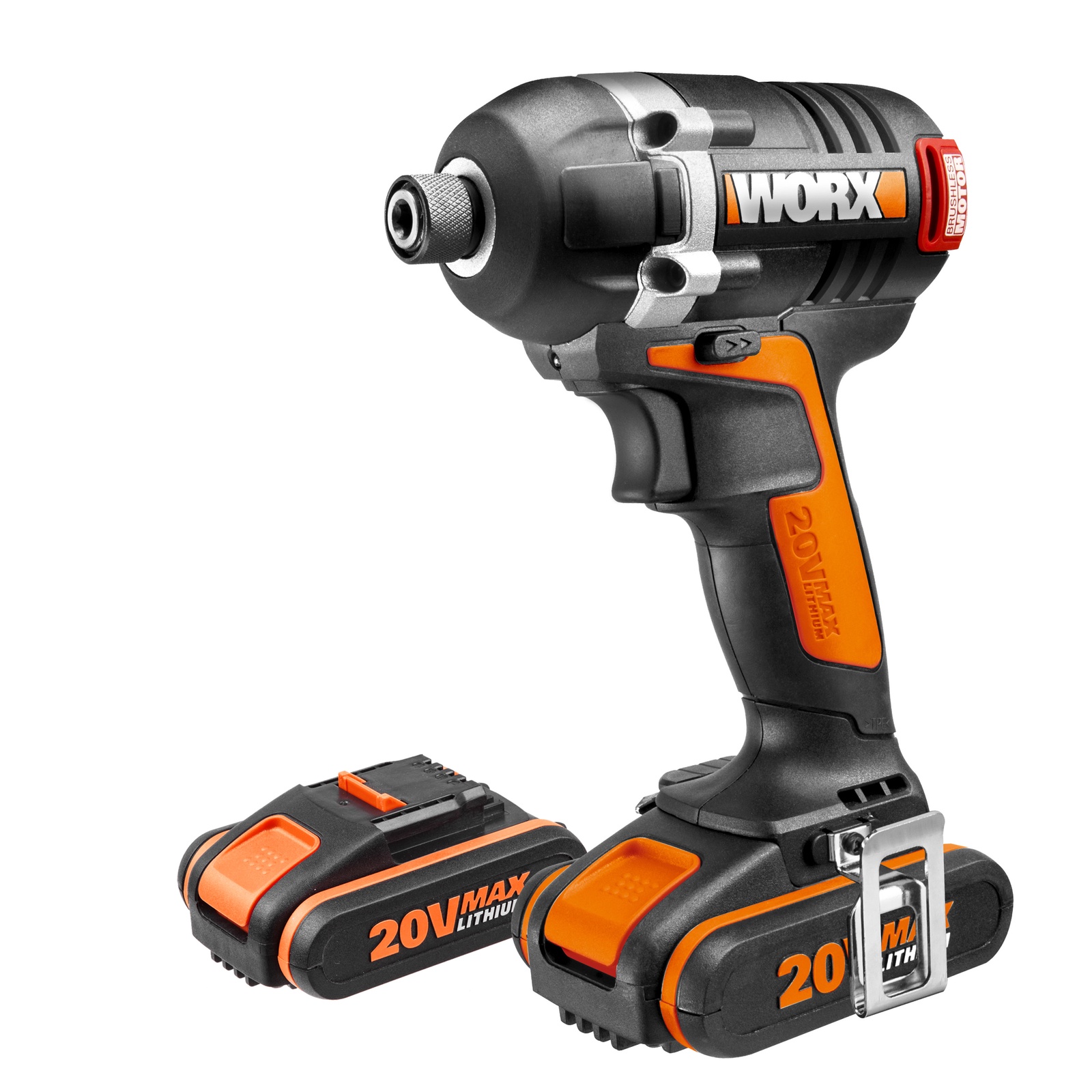 фото Винтоверт аккумуляторный WORX BL WX292, 20В, бесщеточный, 2Ач x2, кейс