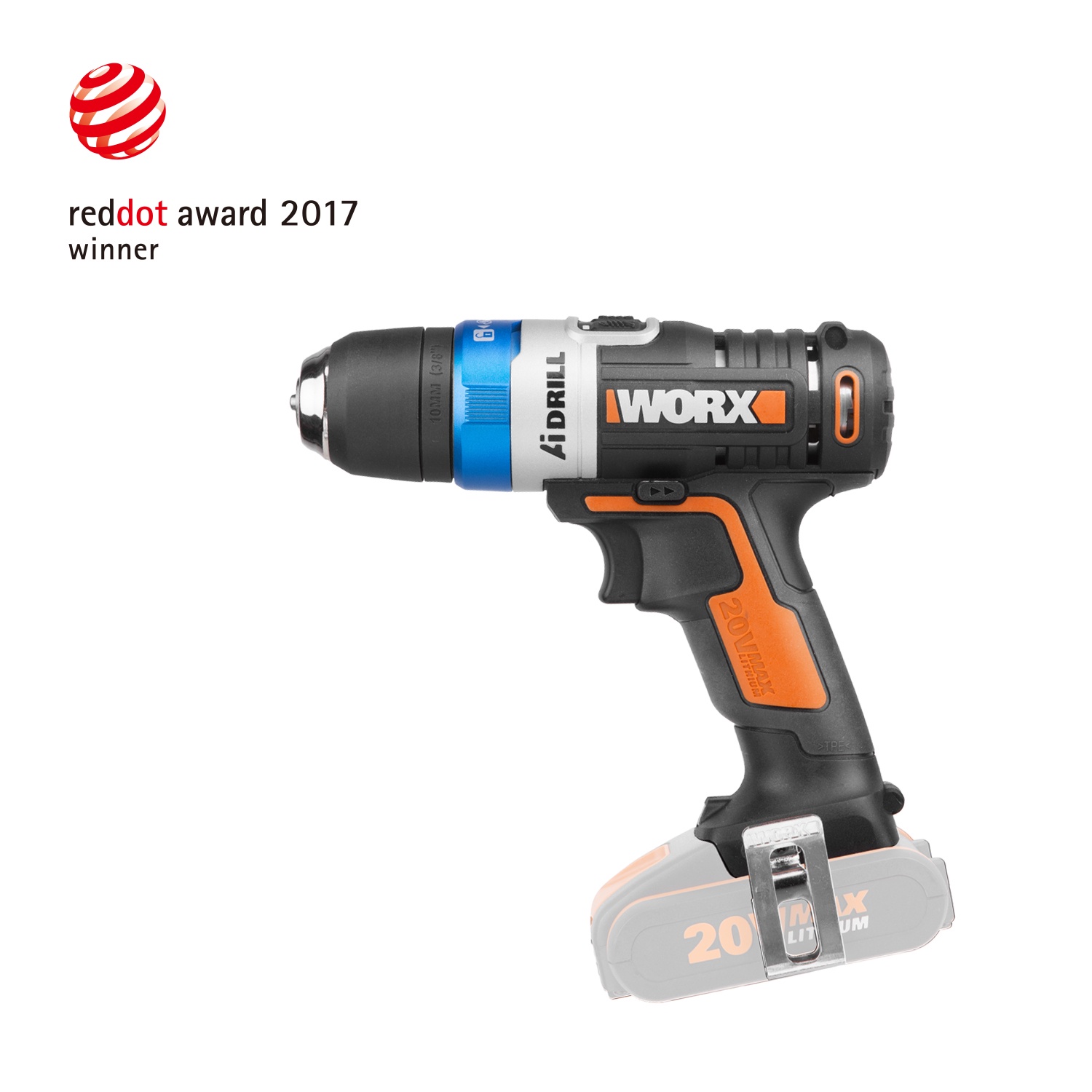 фото Дрель-шуруповерт аккумуляторная WORX AiDrill WX178.9, 20В, без АКБ и ЗУ