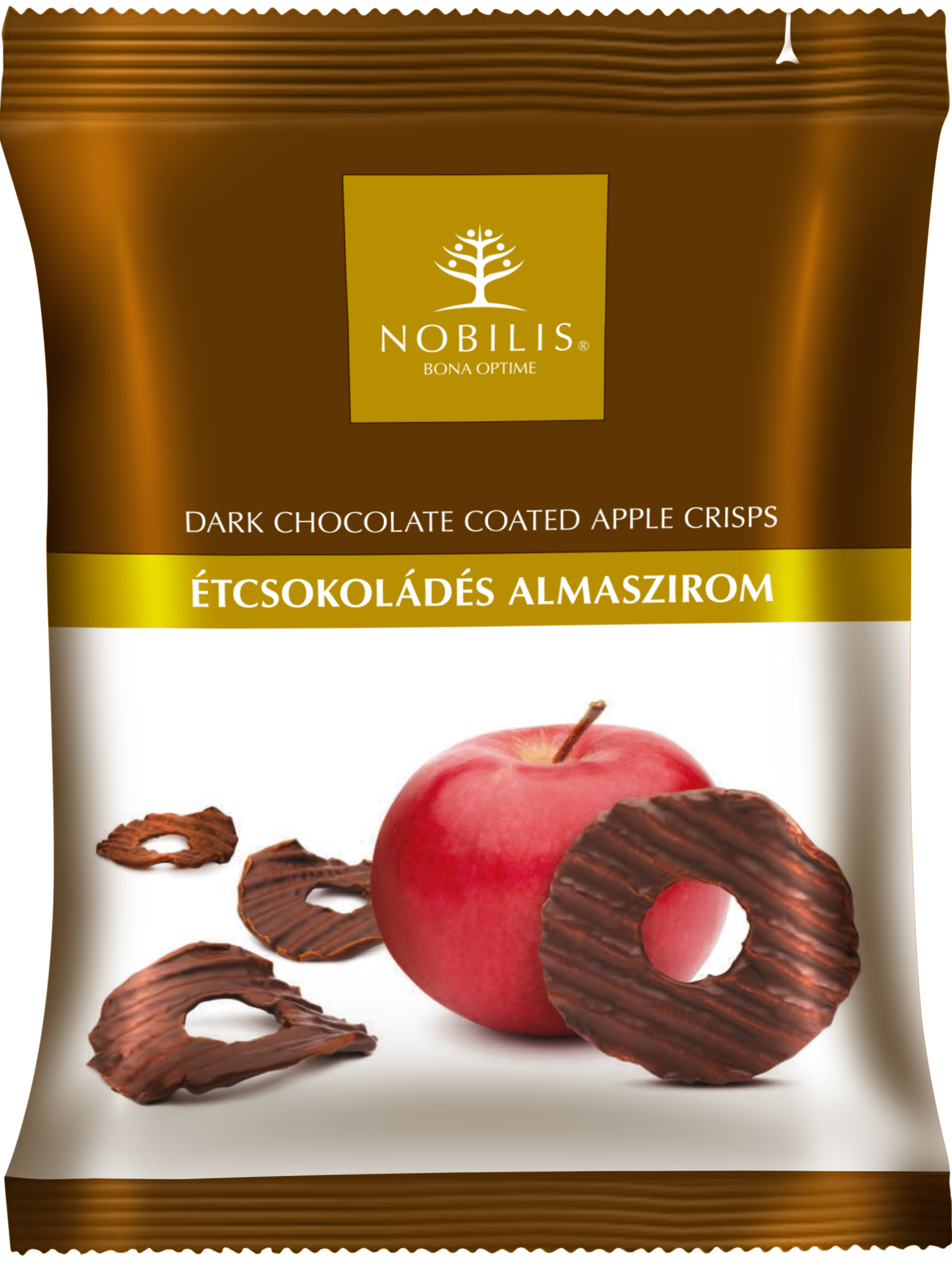 фото Чипсы яблочные в молочном шоколаде, NOBILIS ZRT, 50г