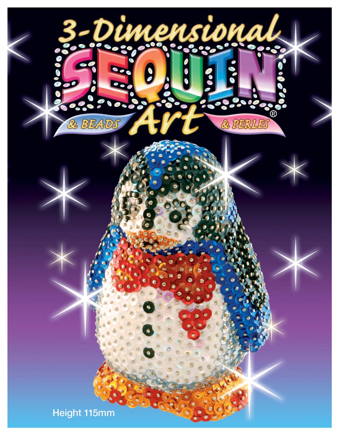 Мозаика из блесток Объемная фигурка с блестками Sequin Art "Пингвин ...