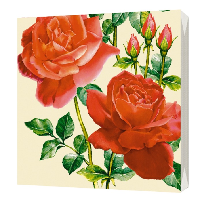 Салфетки бумажные Bulgaree Green Розы, разноцветный