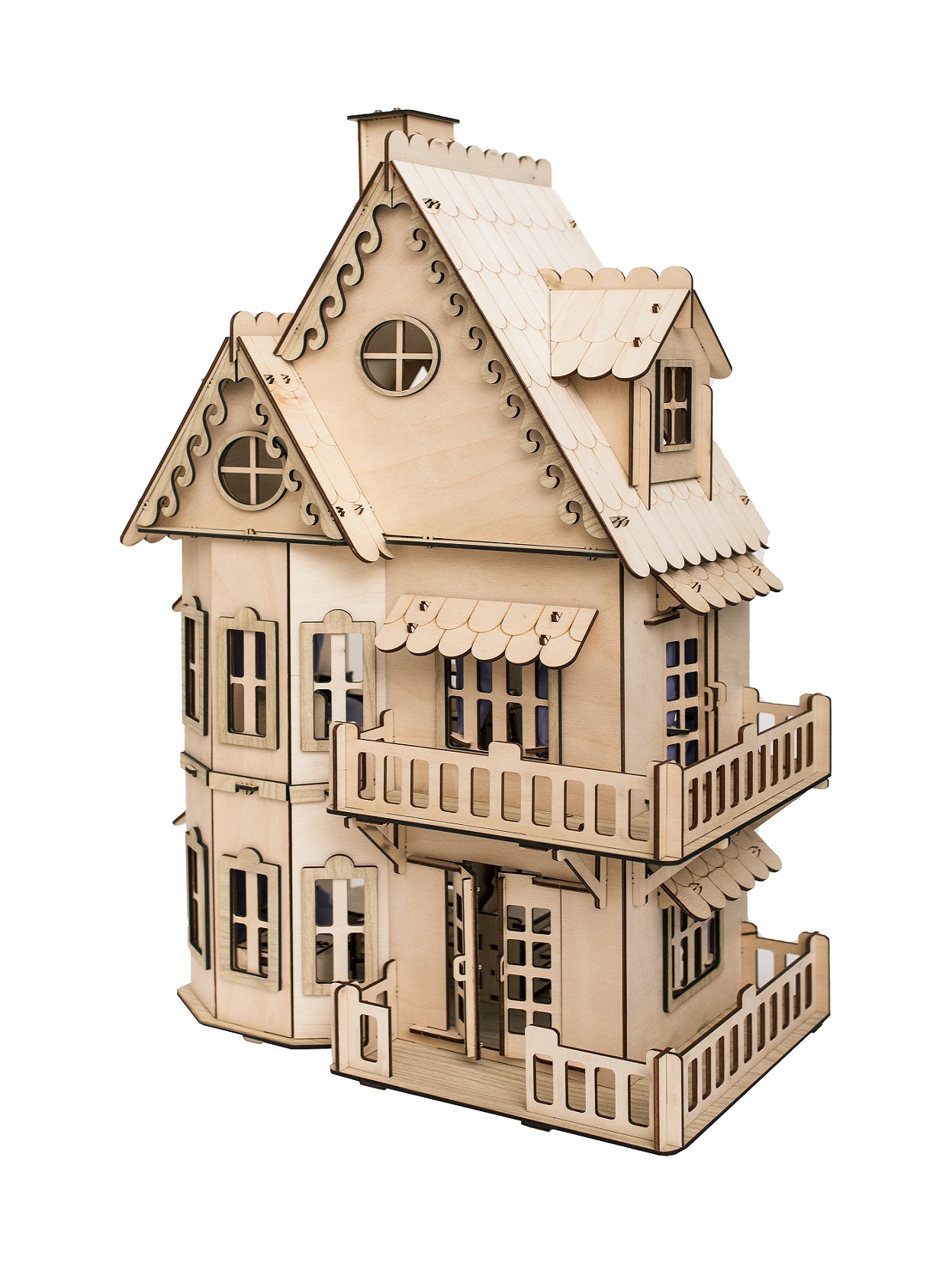 фото Дом для кукол Чудо-дерево Кукольный домик DH001 светло-коричневый