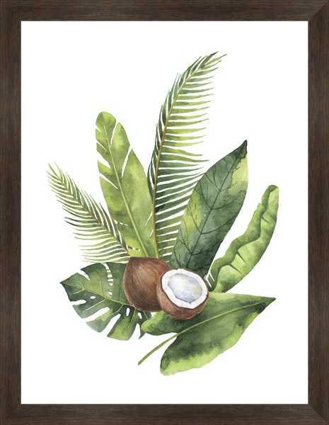 фото Картина Экорамка Кокосы в листьях